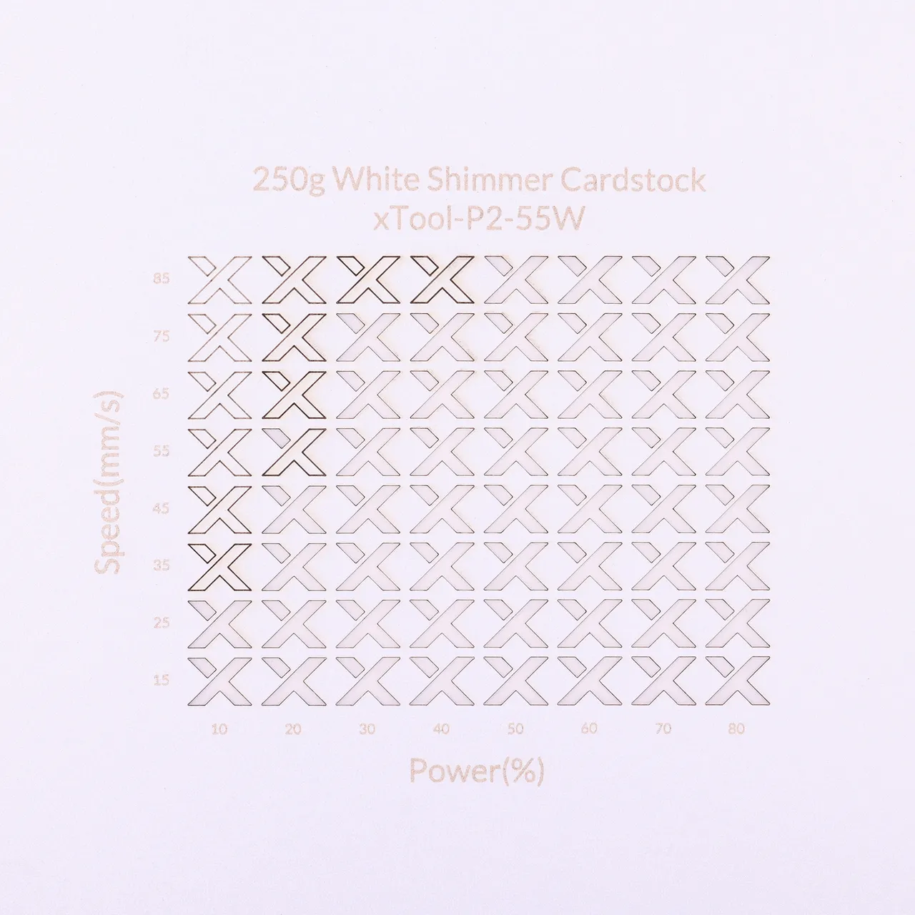 White Shimmer Cardstock-7oz(250g) test grid