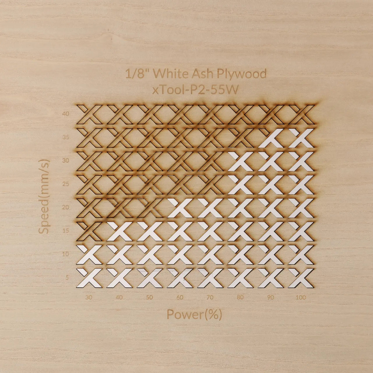 1/8"(3mm) White Ash Plywood test grid