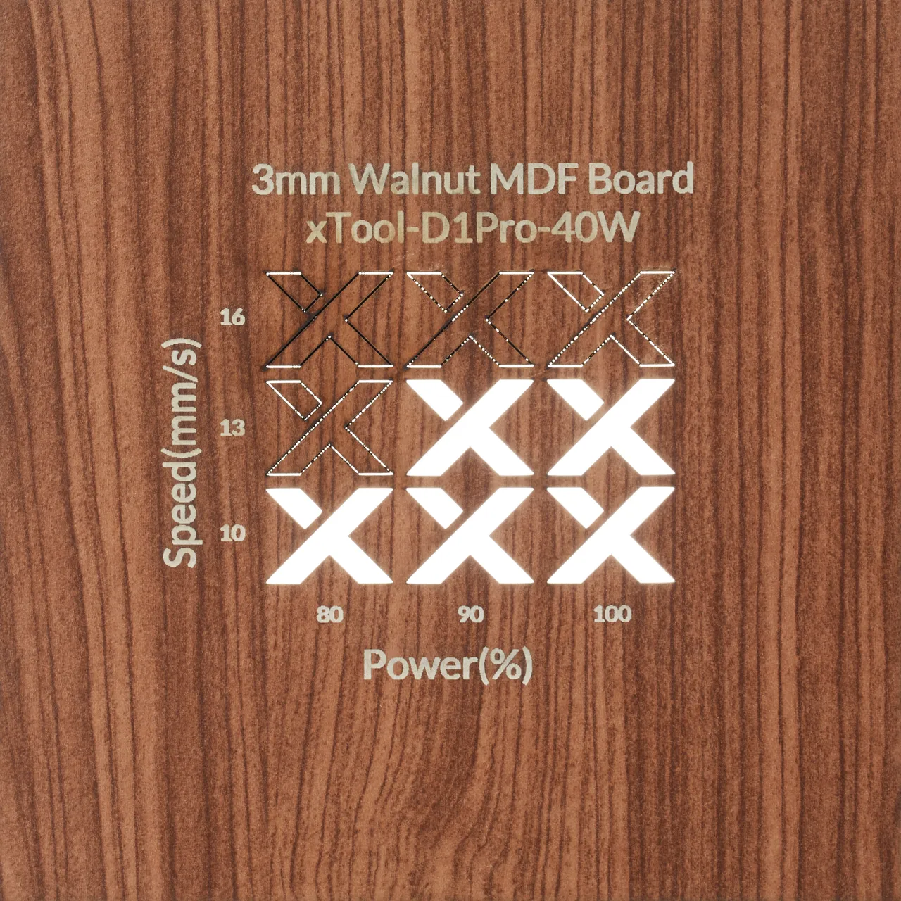 1/8"(3mm) Faux Walnut MDF Board test grid