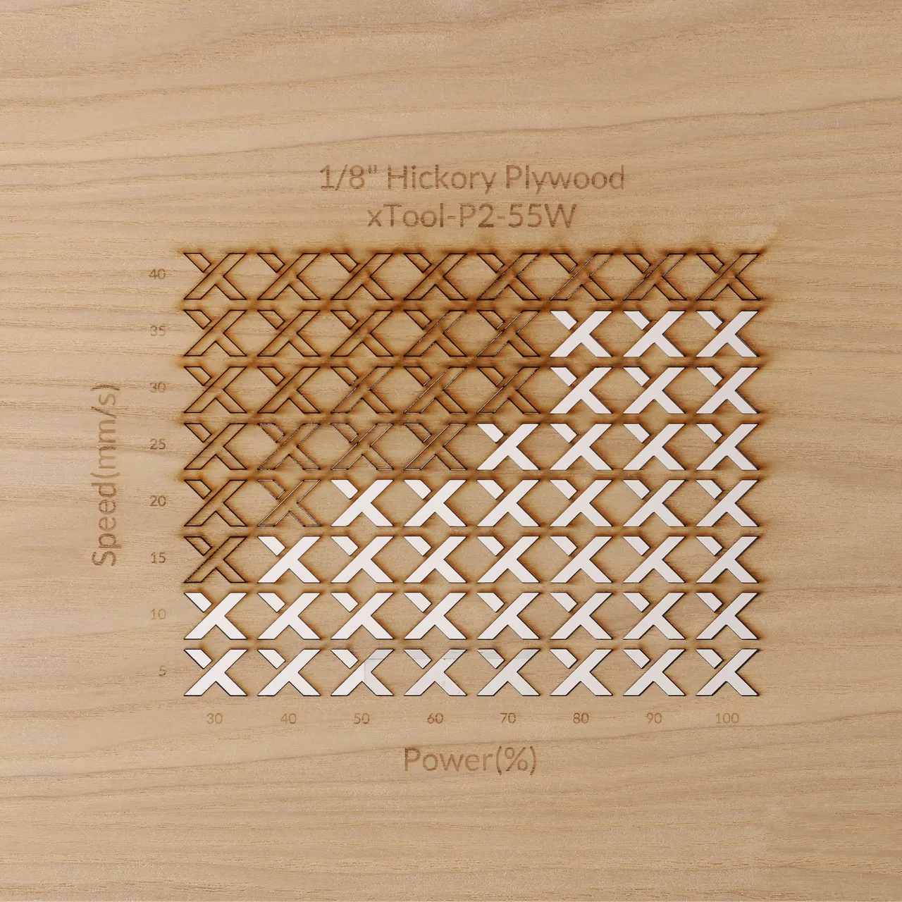 1/8"(3mm) Hickory Plywood test grid