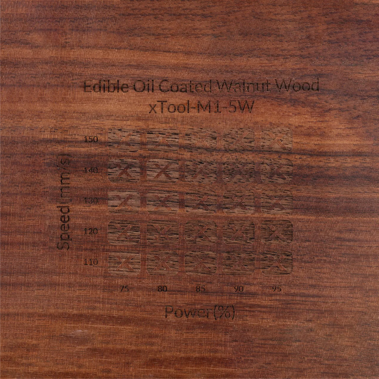 Edible Oil Coated Walnut Wood test grid