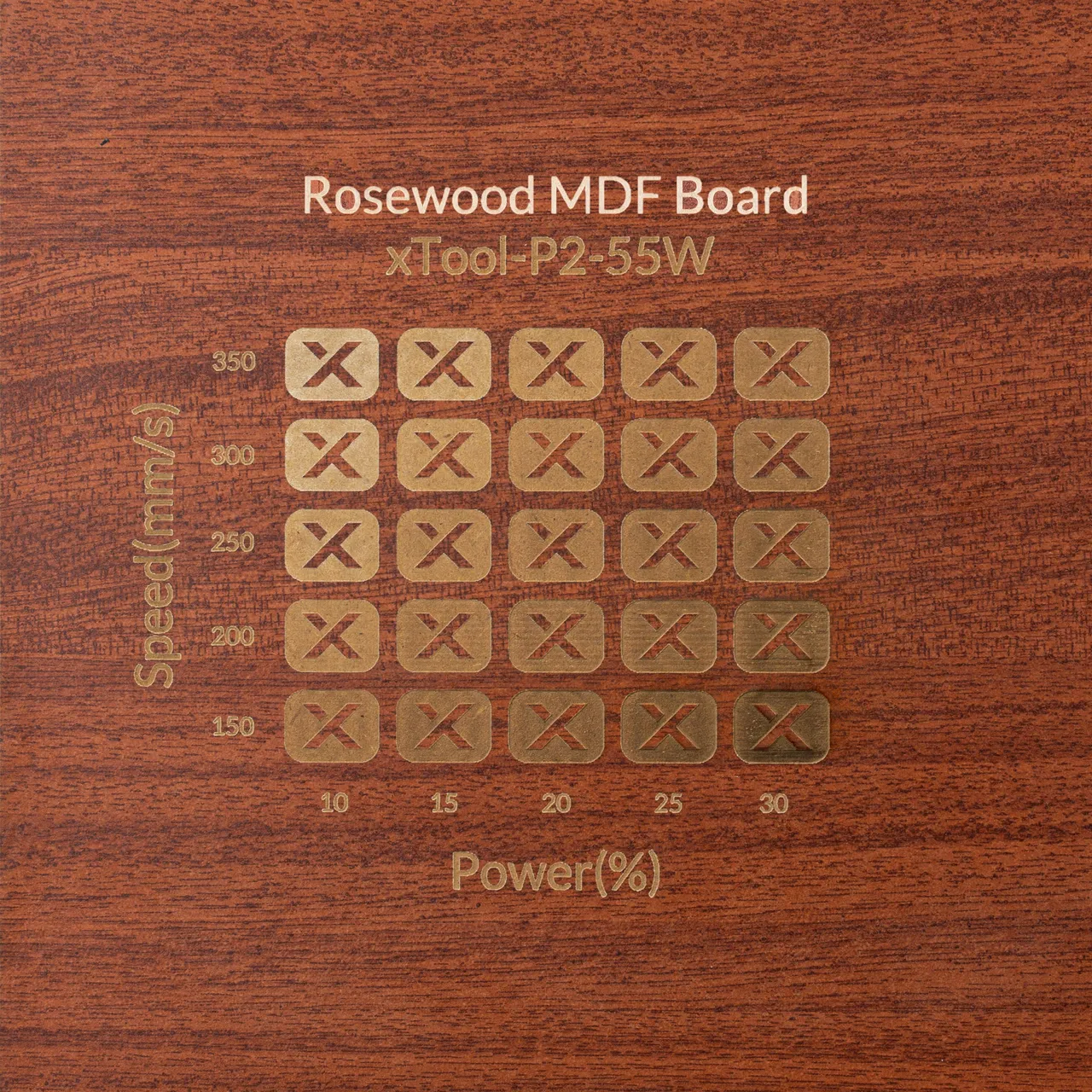 1/8"(3mm) Faux Rosewood MDF Board test grid