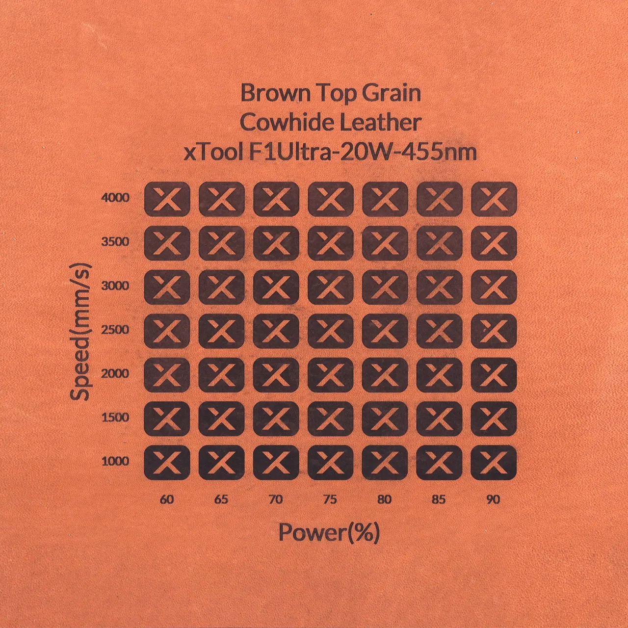 Brown Genuine Leather Slim Keychain test grid
