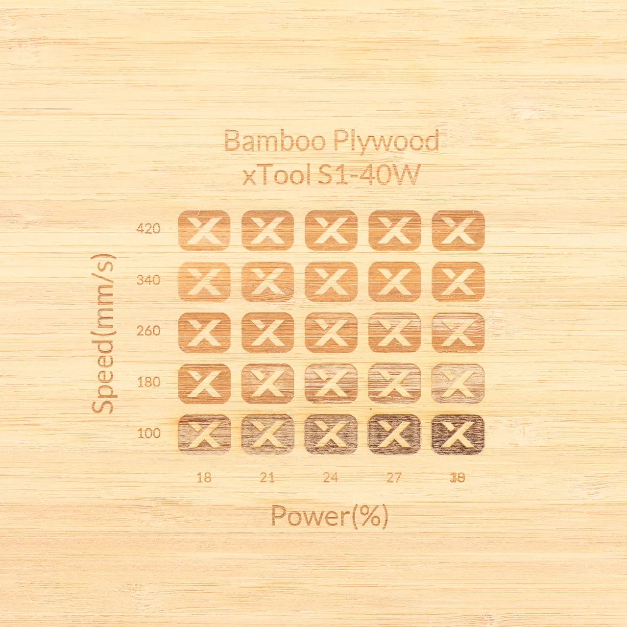 1/8"(3mm) Bamboo Plywood test grid