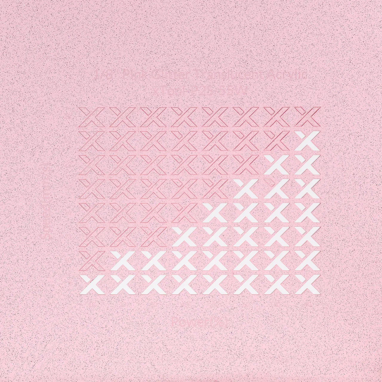 1/8"(3mm) Pink Translucent Glitter Acrylic test grid