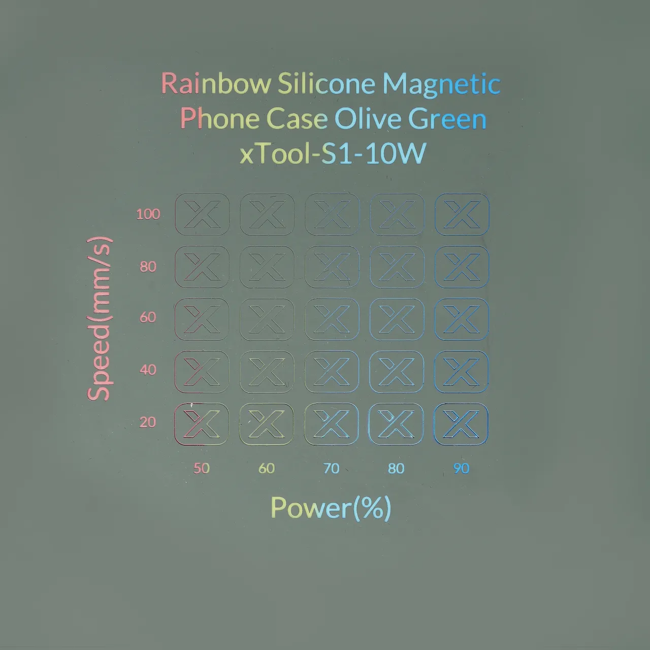 Rainbow Silicone Magnetic Phone Case Olive Green test grid