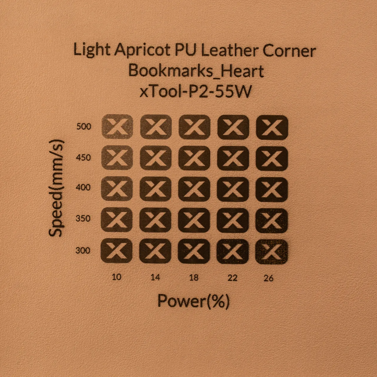 PU Leather Corner Bookmarks_Heart Pale Apricot test grid