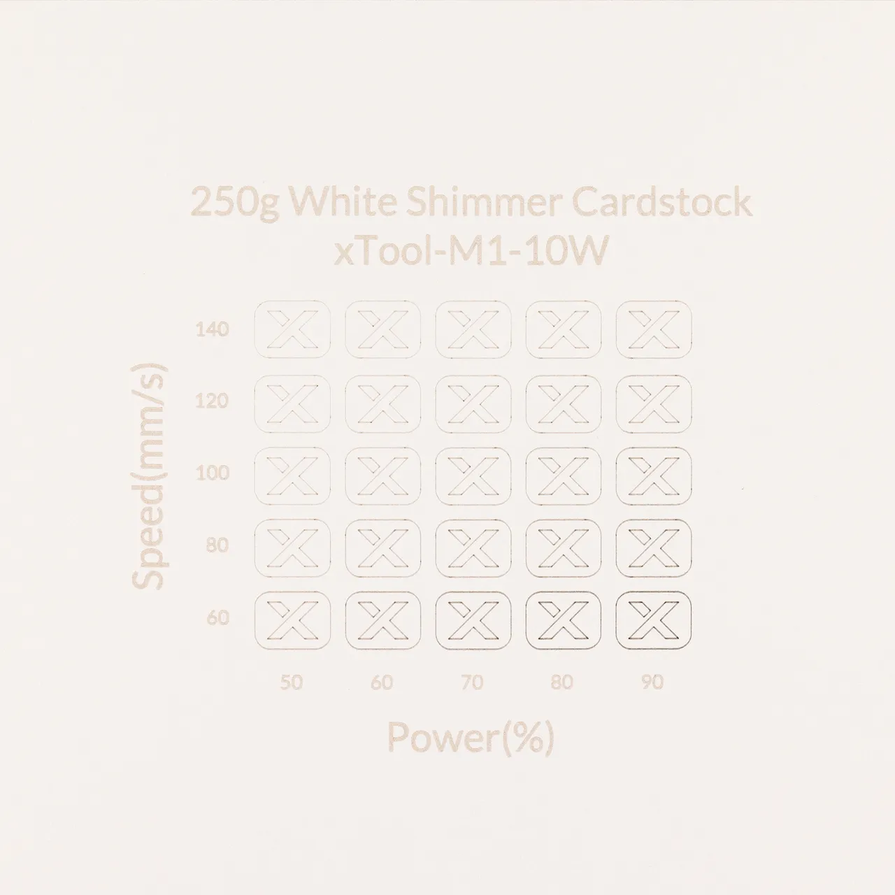 White Shimmer Cardstock-7oz(250g) test grid