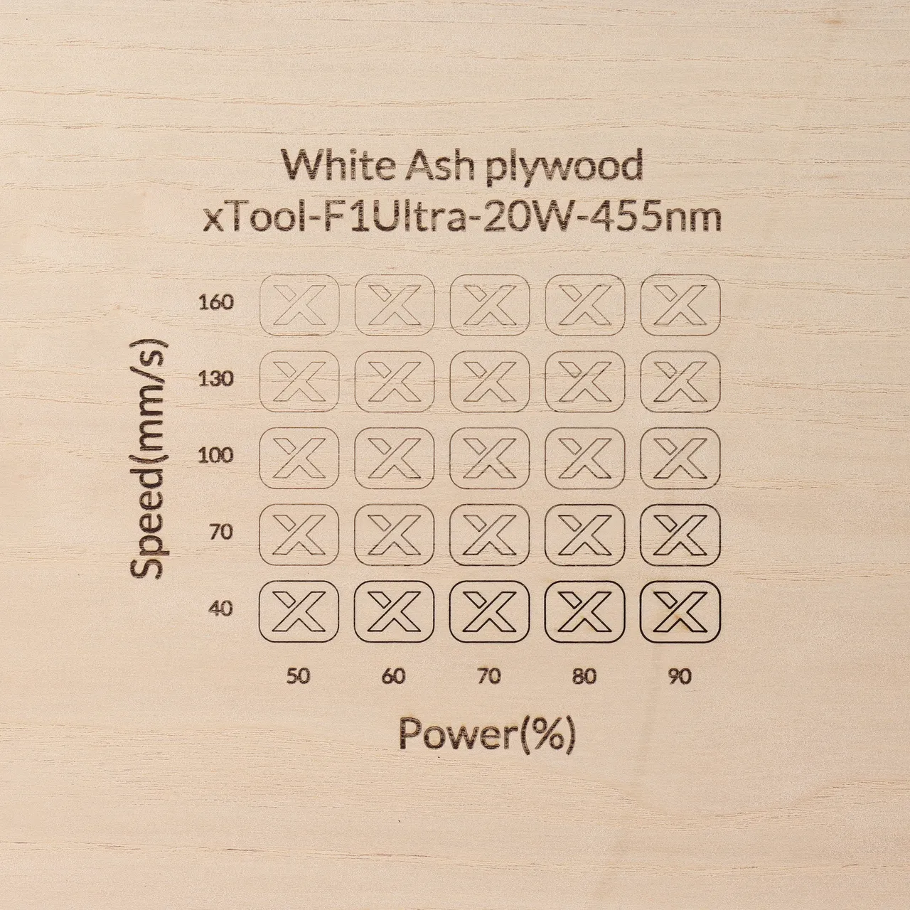 1/8"(3mm) White Ash Plywood test grid