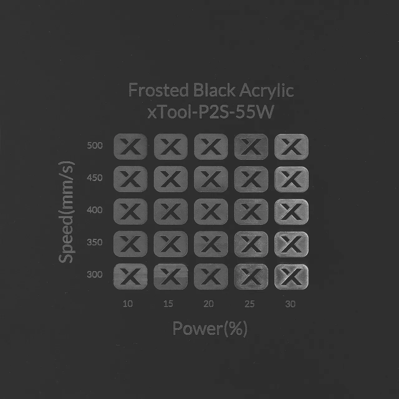 1/8"(3mm) Frosted Black Acrylic test grid