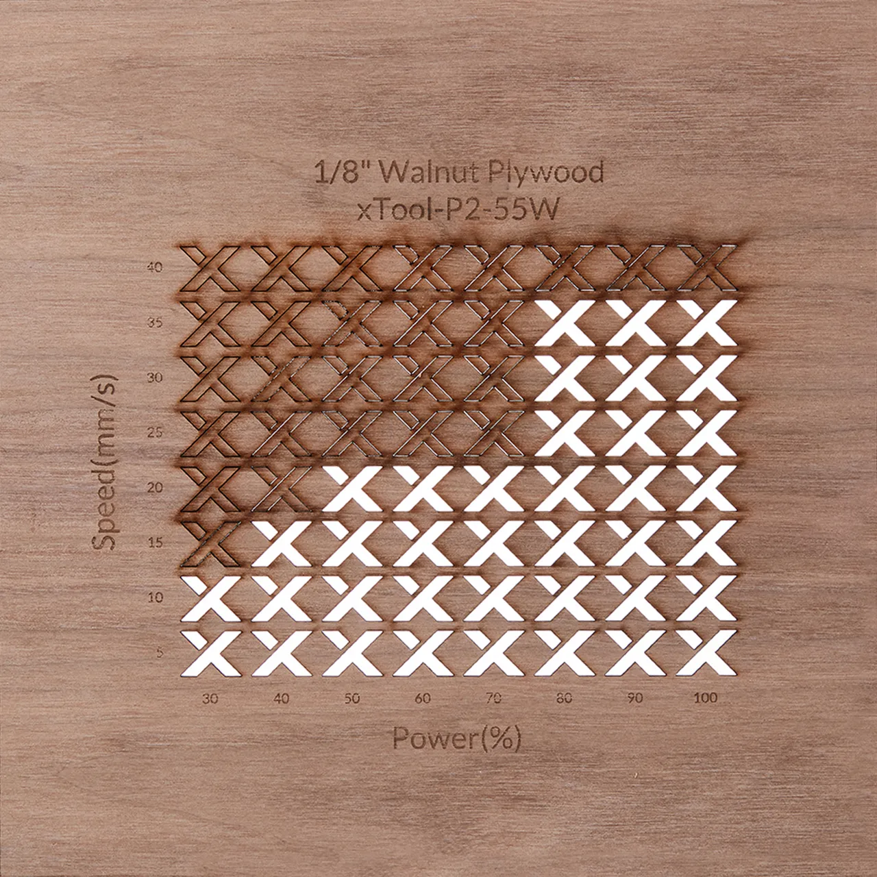 1/8"(3mm) Walnut Plywood test grid