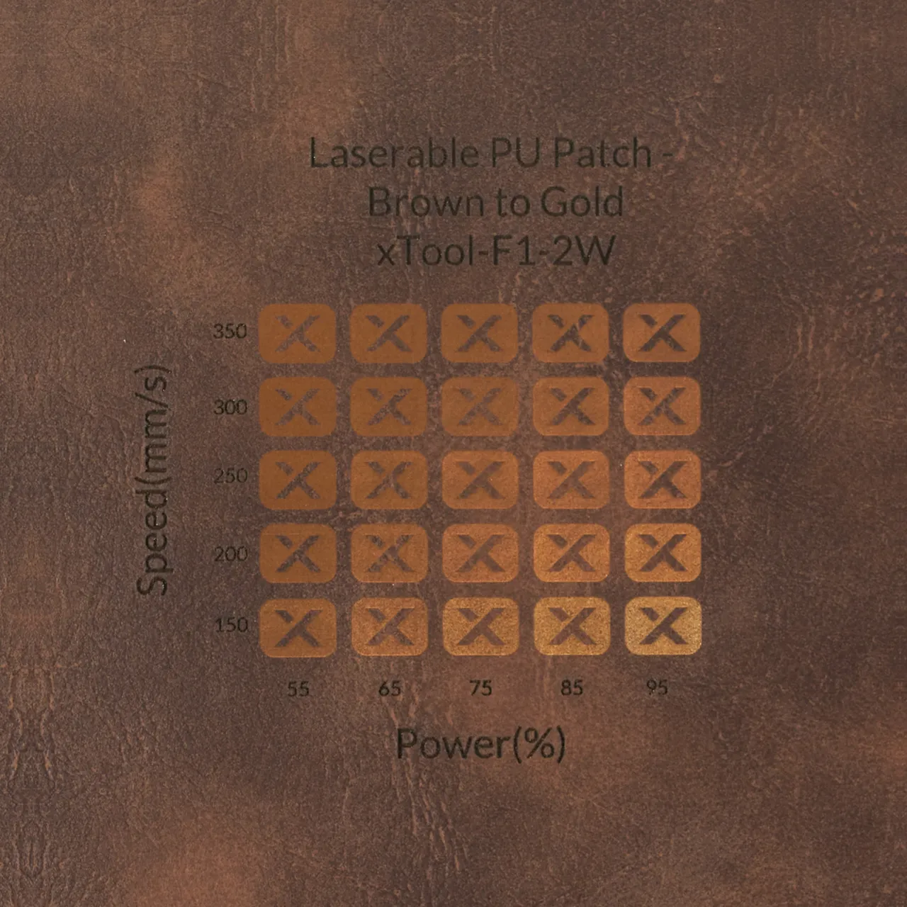 Brown to Gold Hip Flask Laserable PU 6oz(180ml) test grid