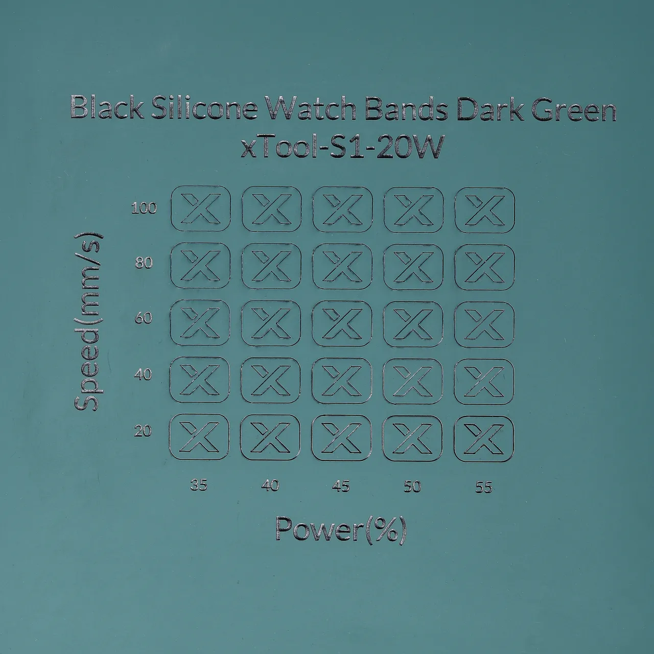 Dark Green to Black Silicone test grid