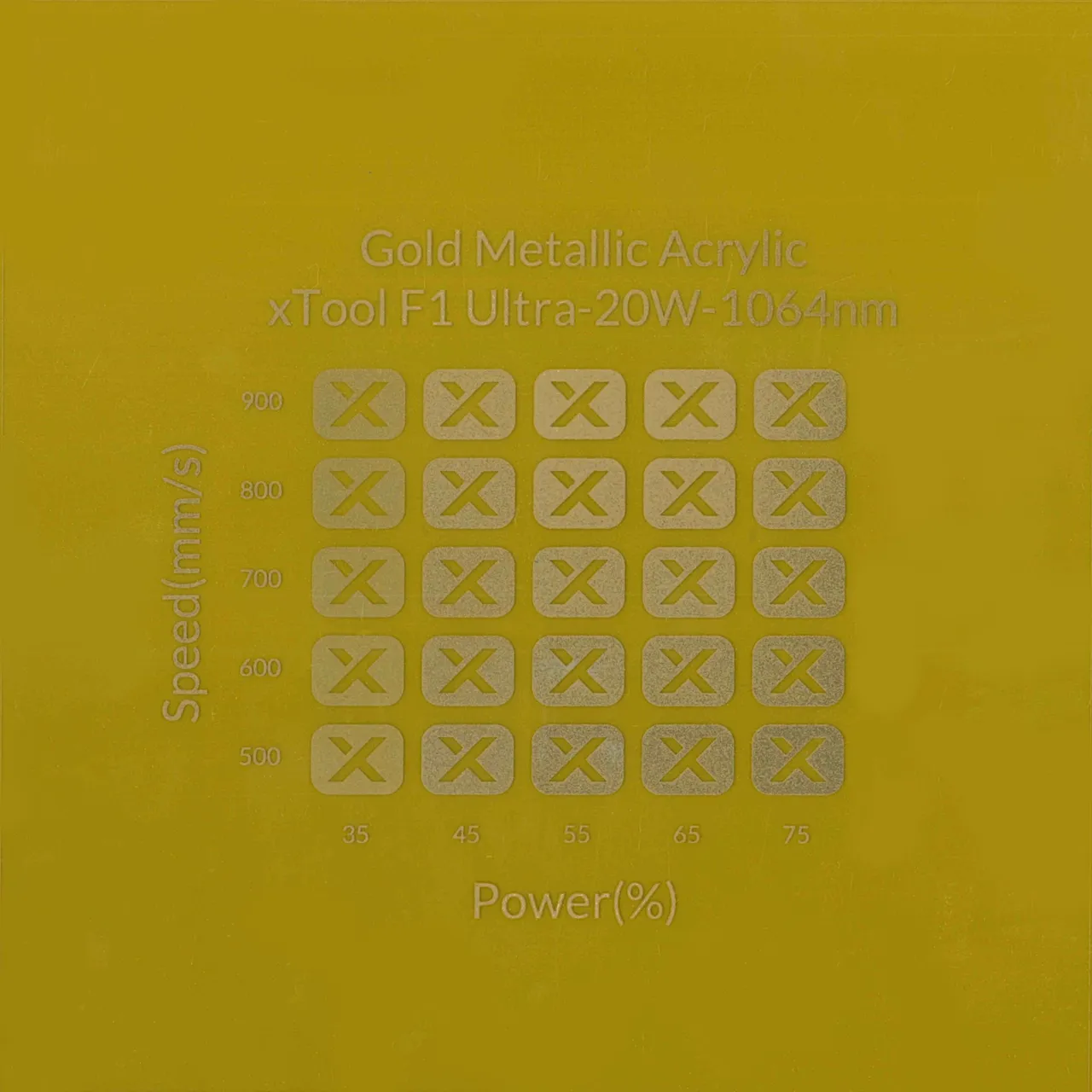 1/8"(3mm) Gold Metallic Acrylic test grid