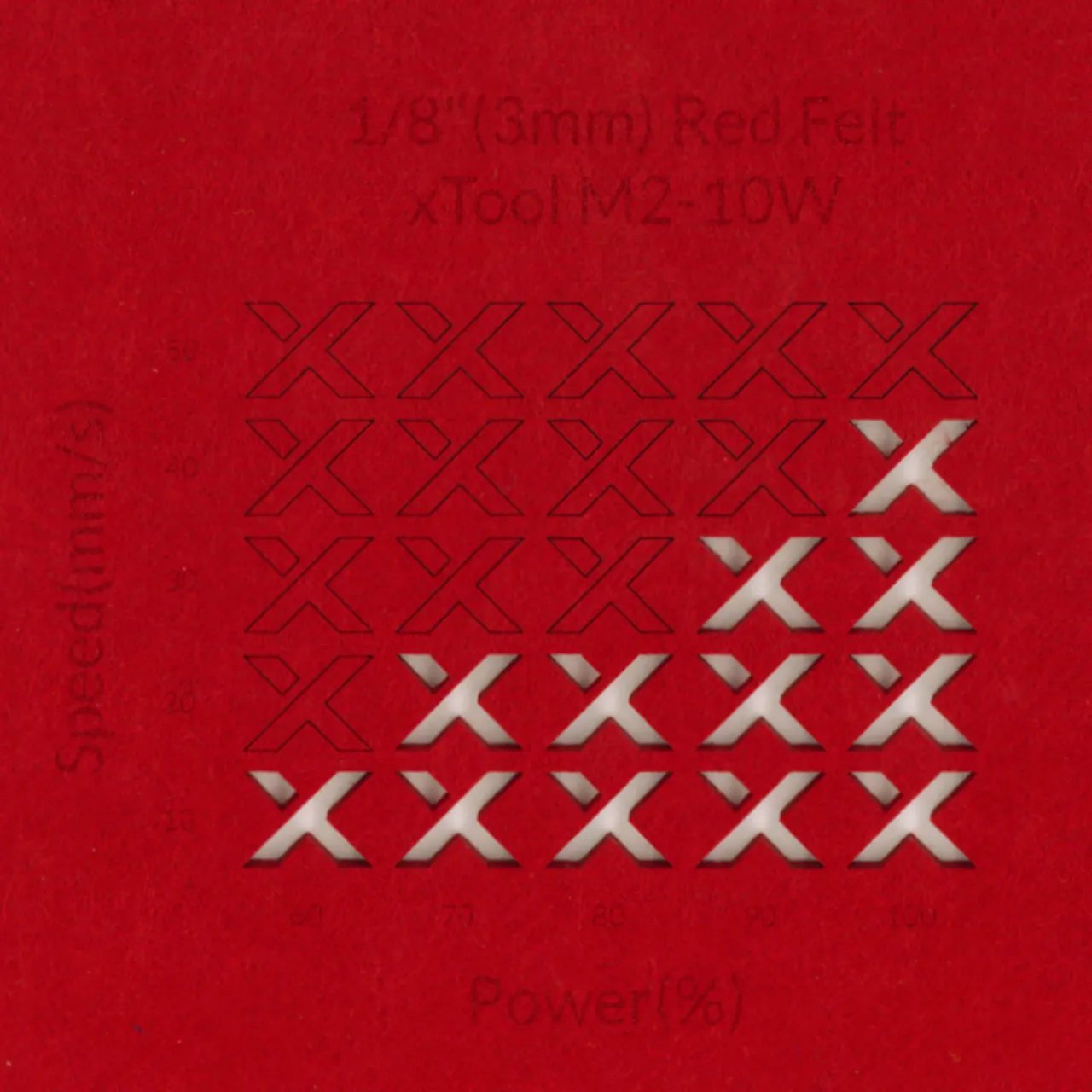 1/8"(3mm) Red Felt test grid