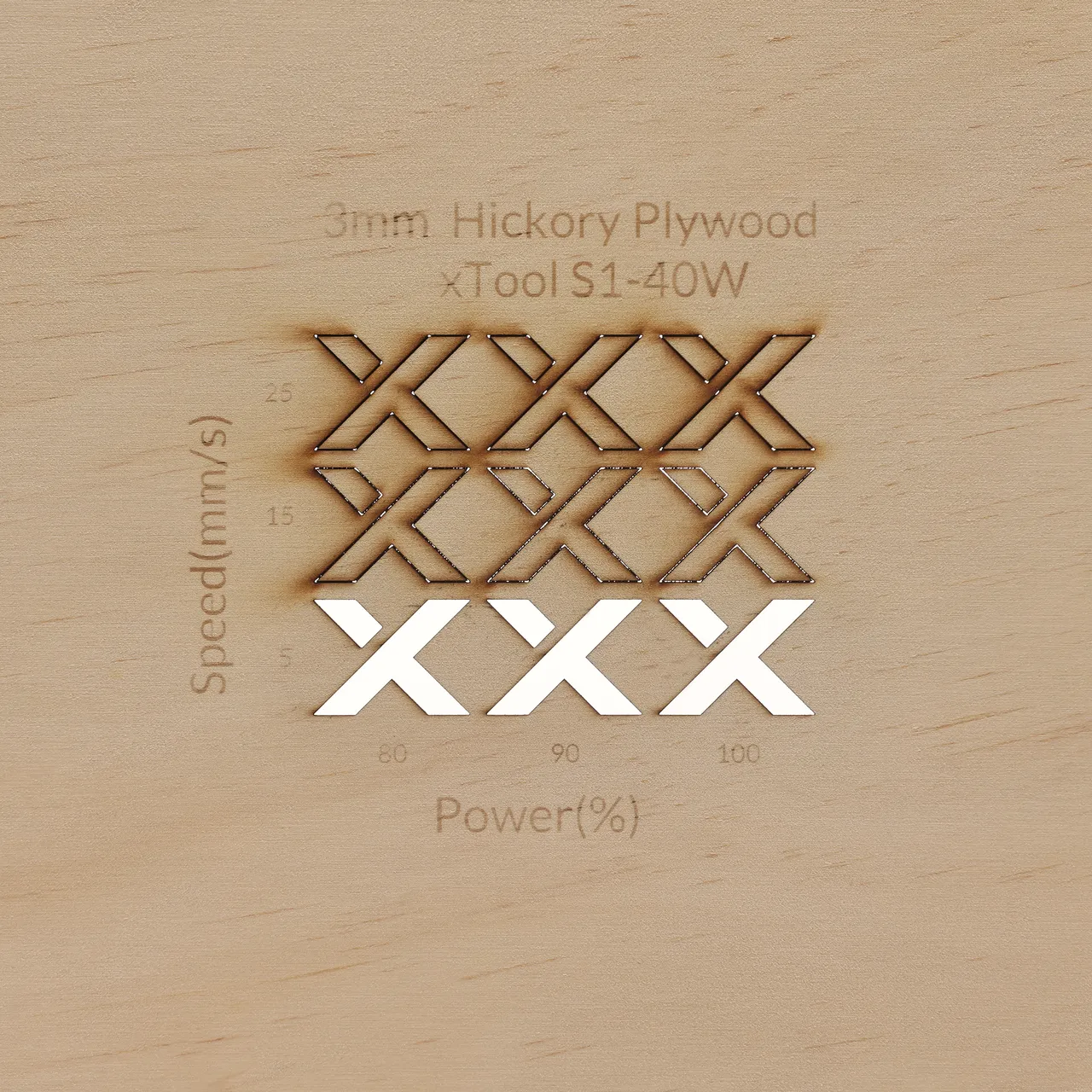 1/8"(3mm) Hickory Plywood test grid
