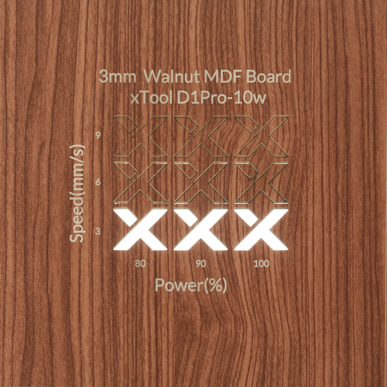 1/8"(3mm) Faux Walnut MDF Board test grid
