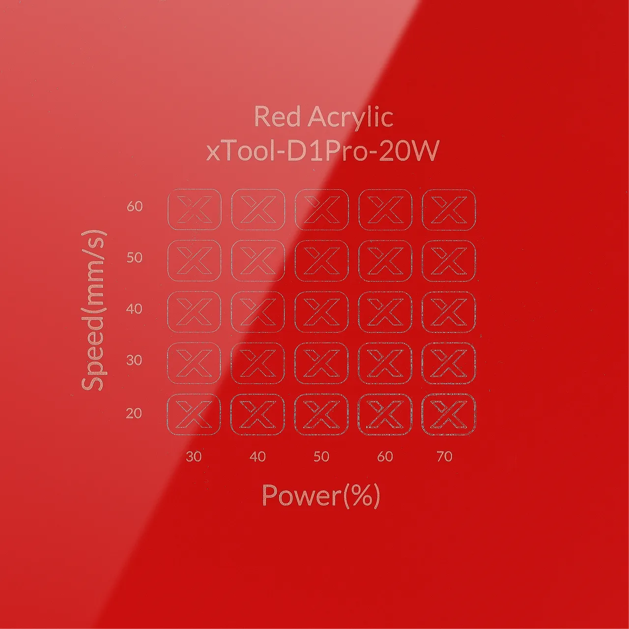 1/8"(3mm) Red Acrylic test grid