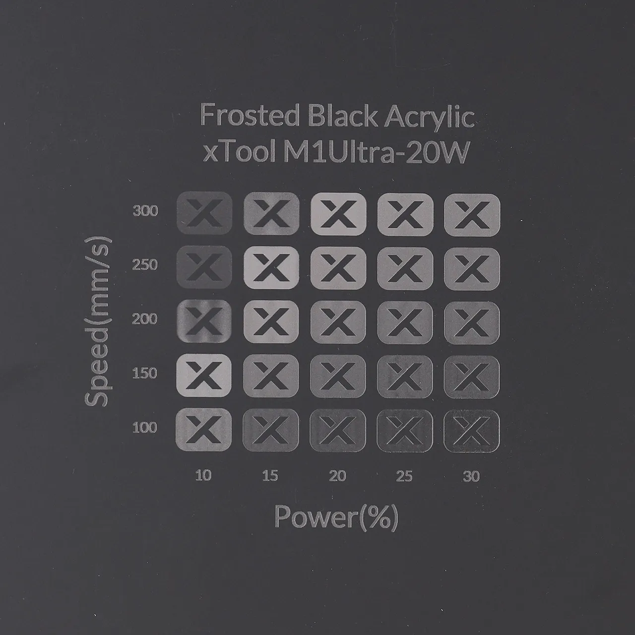 1/8"(3mm) Frosted Black Acrylic test grid