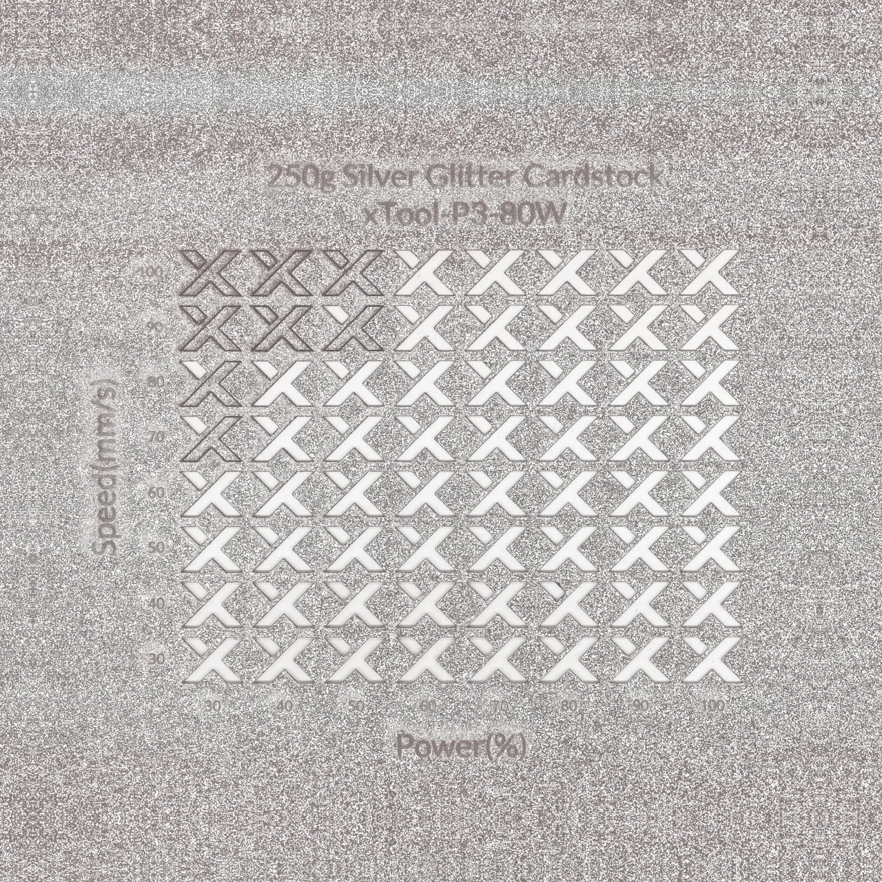 Silver Glitter Cardstock-7oz(250g) test grid