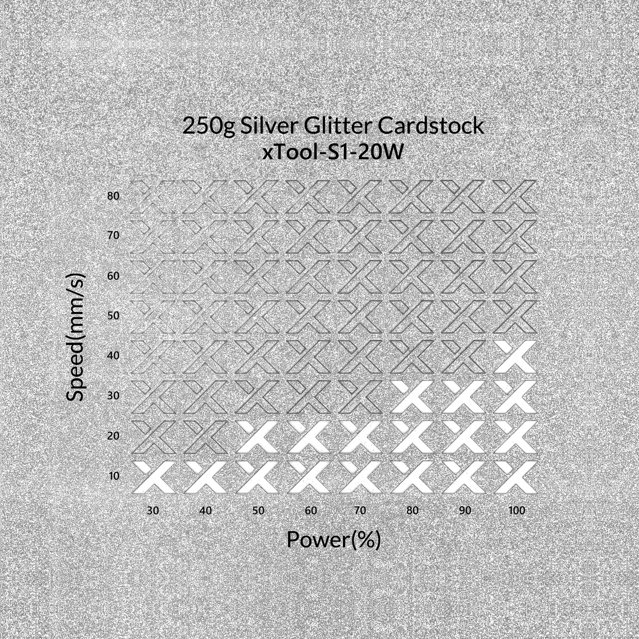 Silver Glitter Cardstock-7oz(250g) test grid