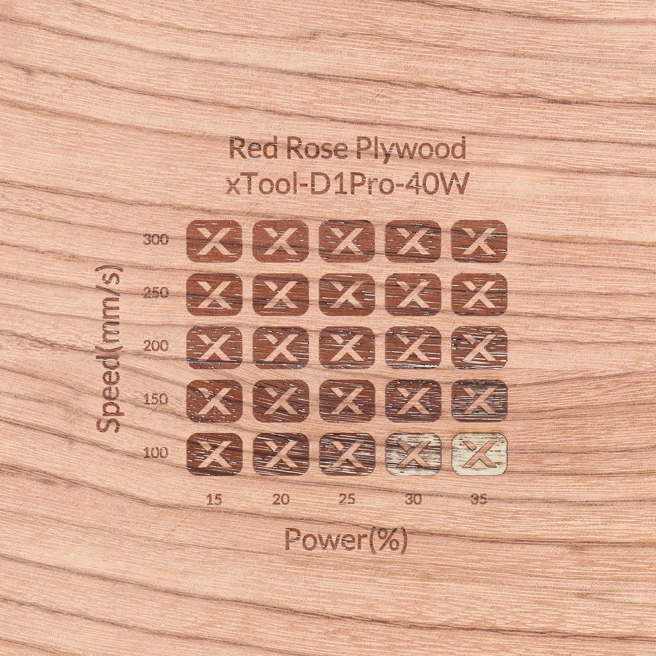 1/8"(3mm) Red Rose Plywood test grid