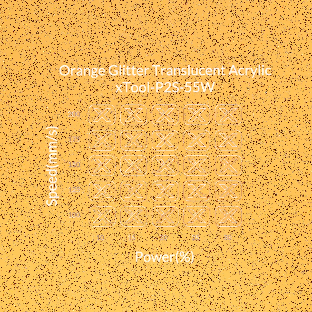 1/8"(3mm) Orange Translucent Glitter Acrylic test grid
