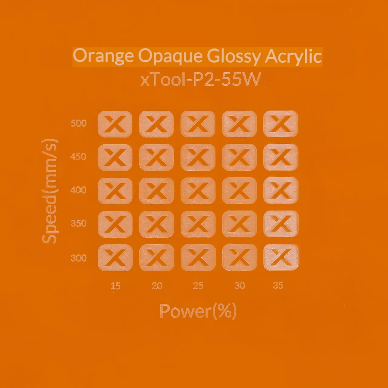 1/8"(3mm) Carrot Orange Acrylic test grid