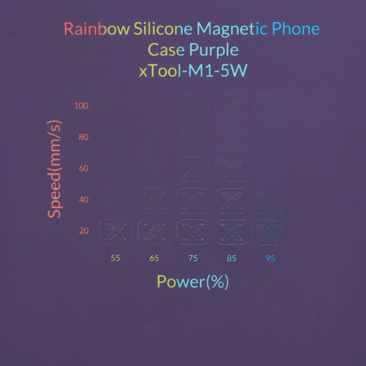 Rainbow Silicone Magnetic Phone Case Purple test grid