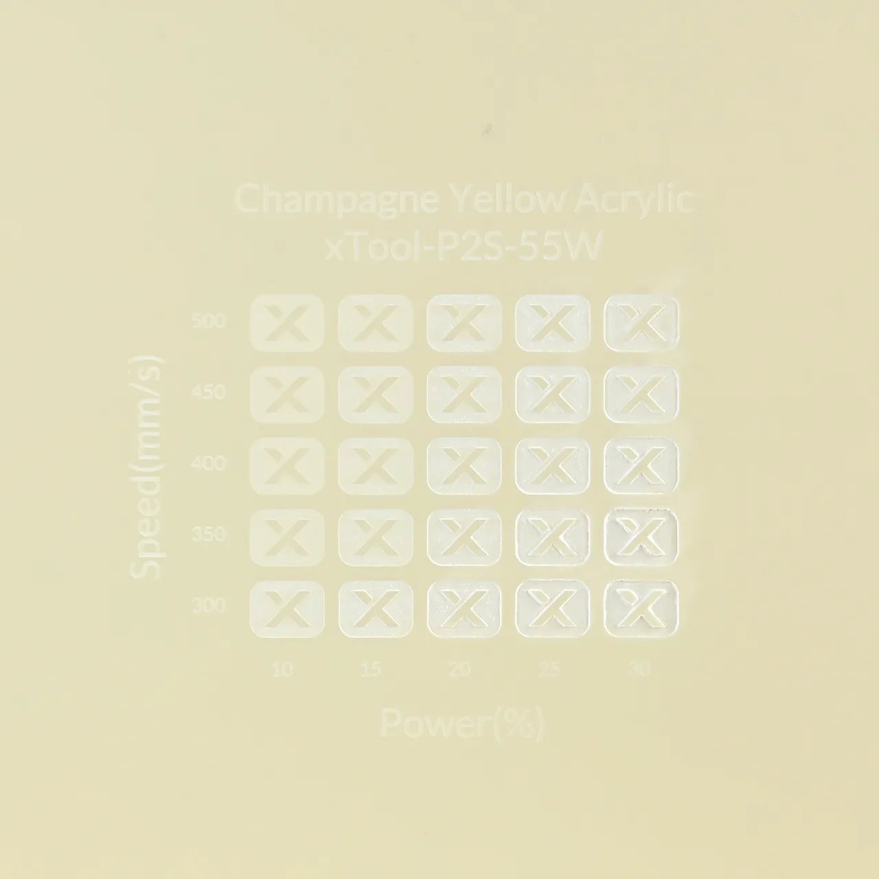 1/8"(3mm) Champagne Yellow Acrylic test grid