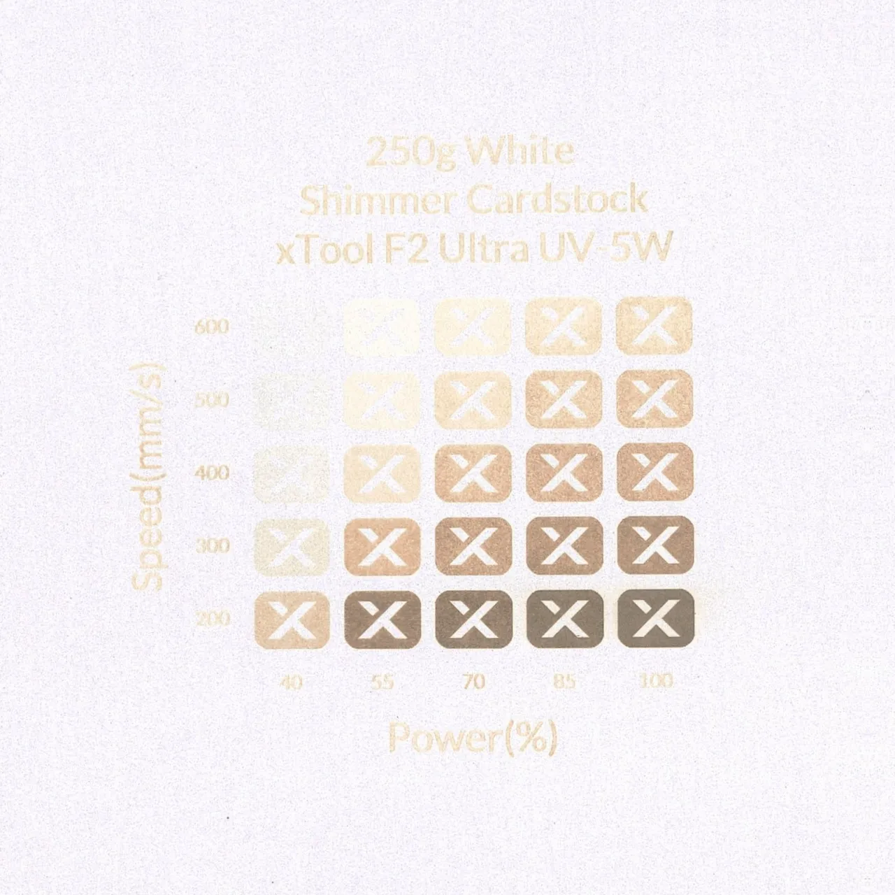 White Shimmer Cardstock-7oz(250g) test grid