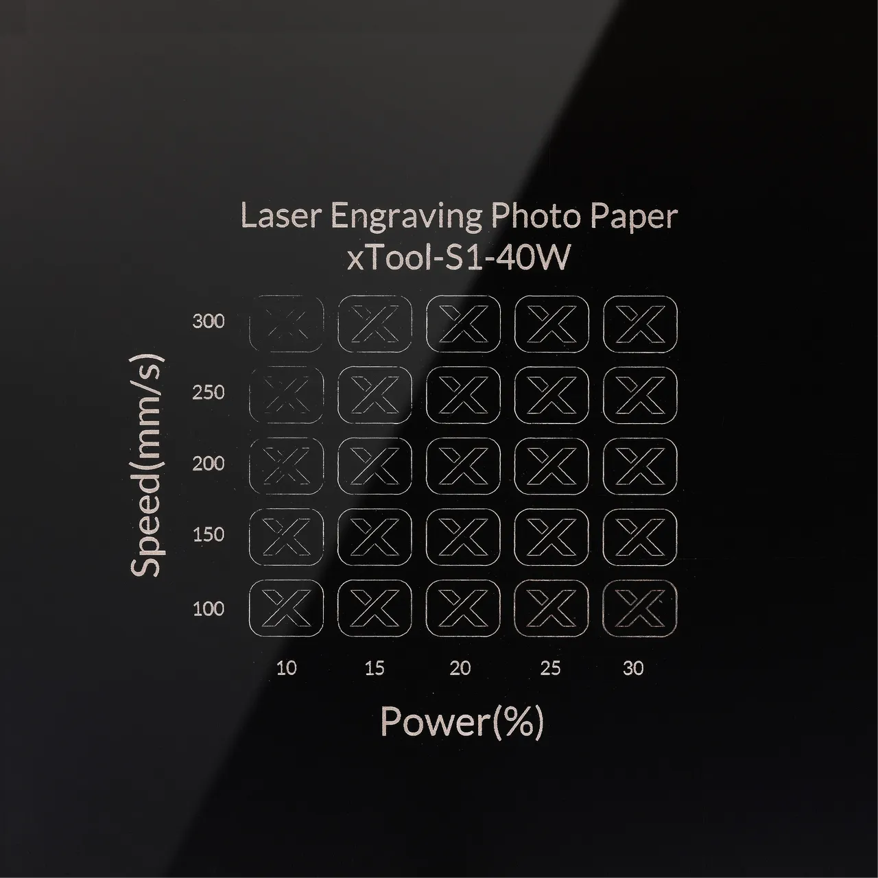 Laser Engraving Photo Paper test grid