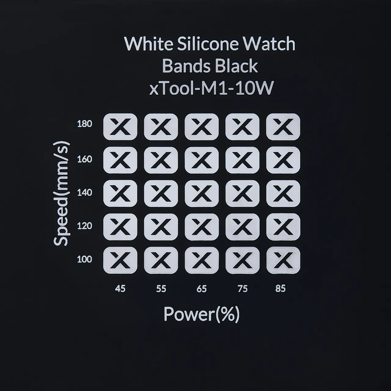 Black to White Silicone test grid