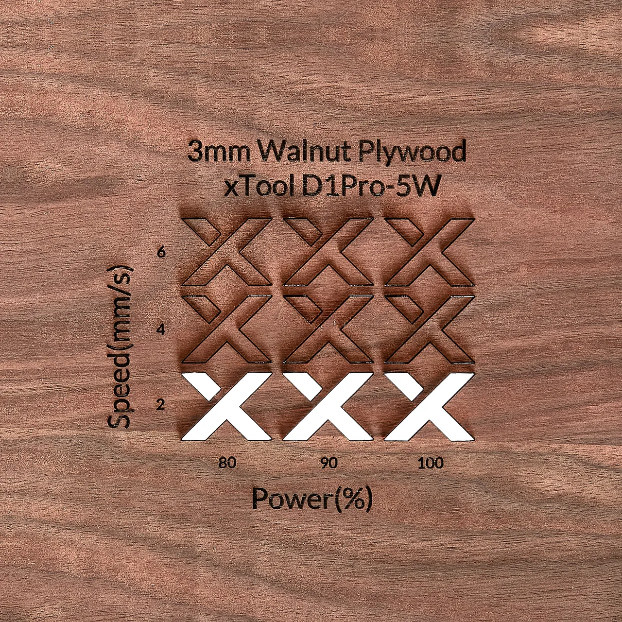1/8"(3mm) Walnut Plywood test grid
