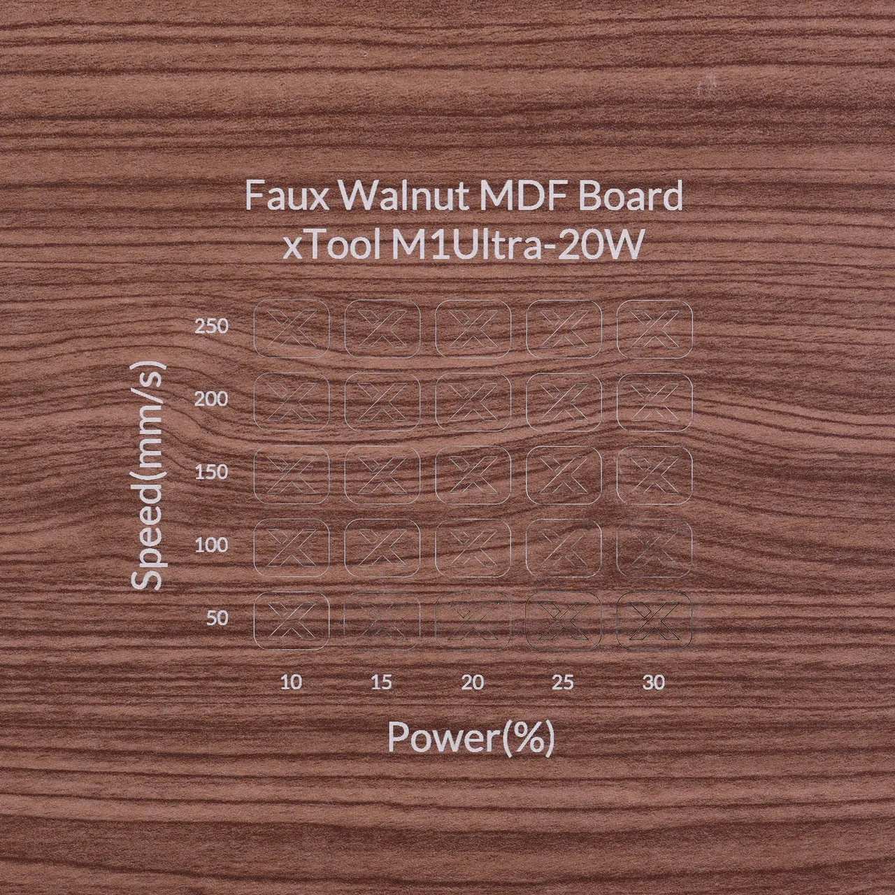 1/8"(3mm) Faux Walnut MDF Board test grid