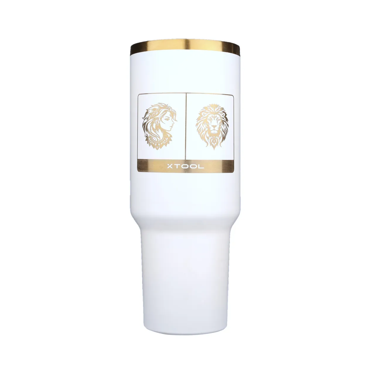 40oz(1183ml) White to Gold Tumbler with Removable Handle test grid