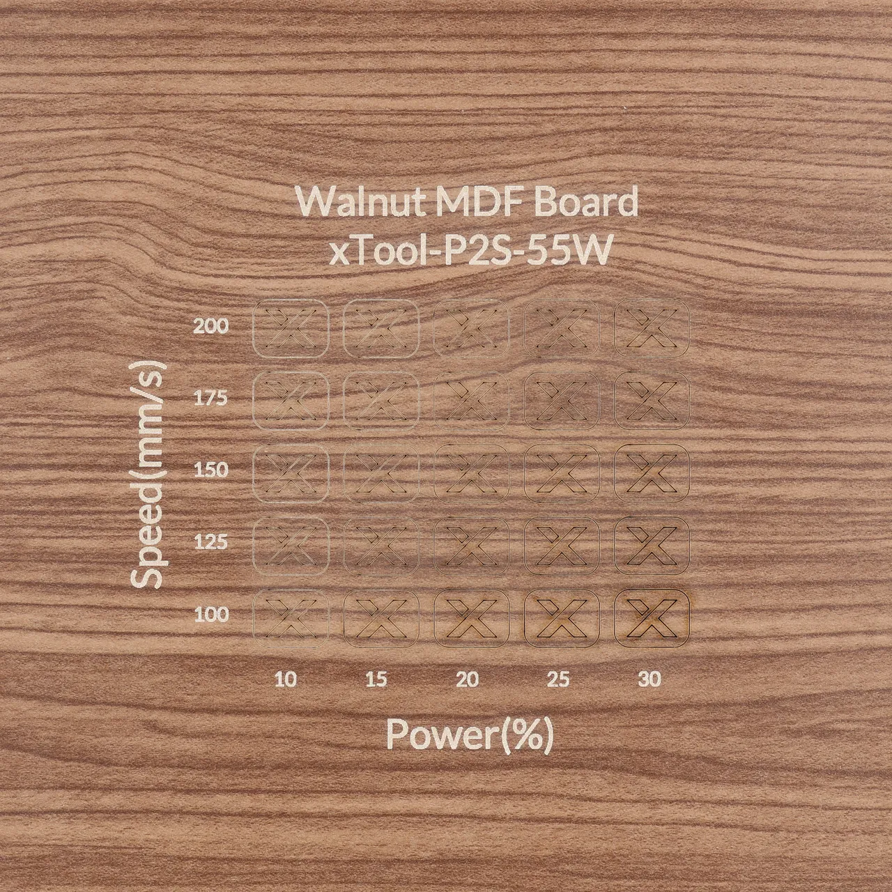 1/8"(3mm) Faux Walnut MDF Board test grid