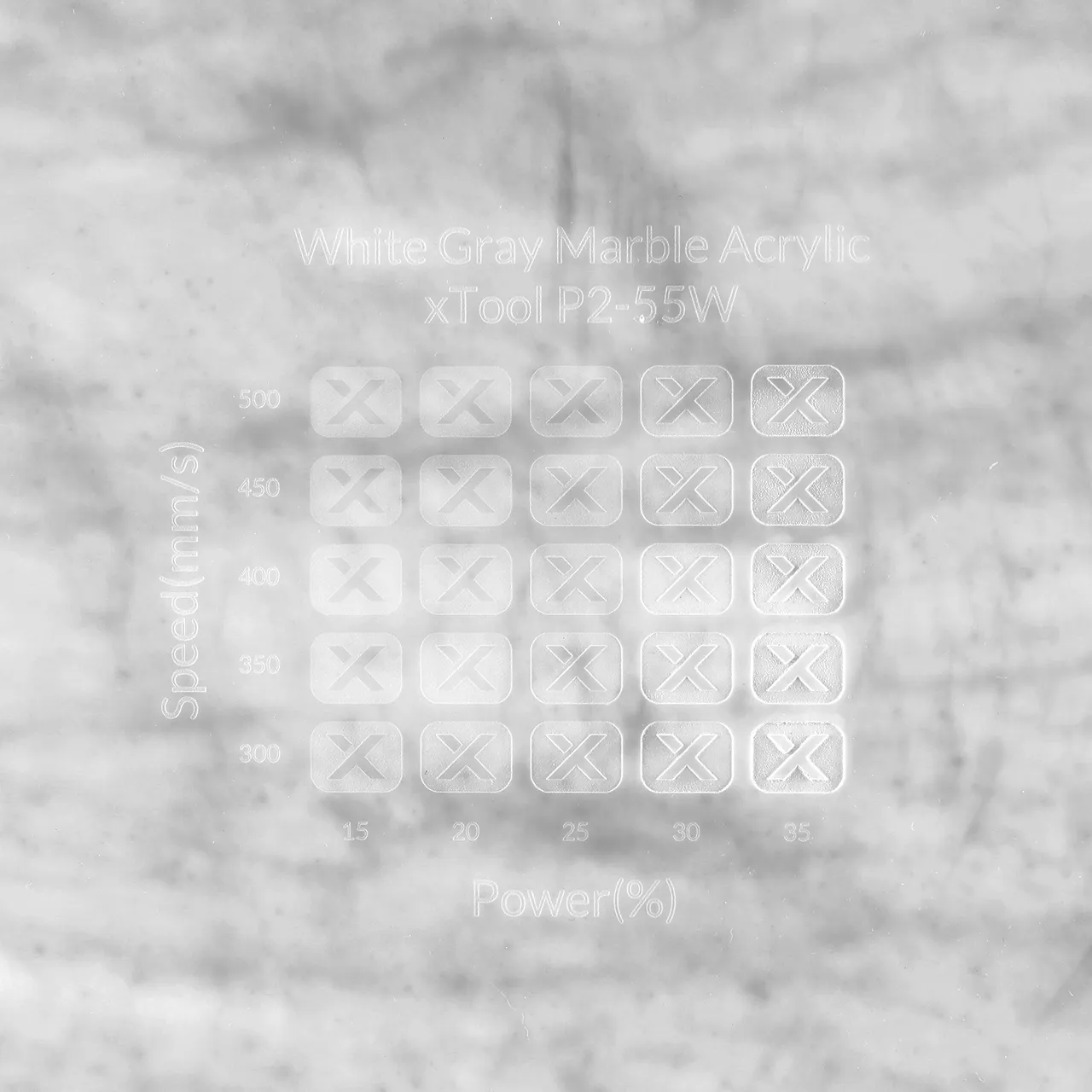 1/8"(3mm) White Gray Marble Acrylic test grid