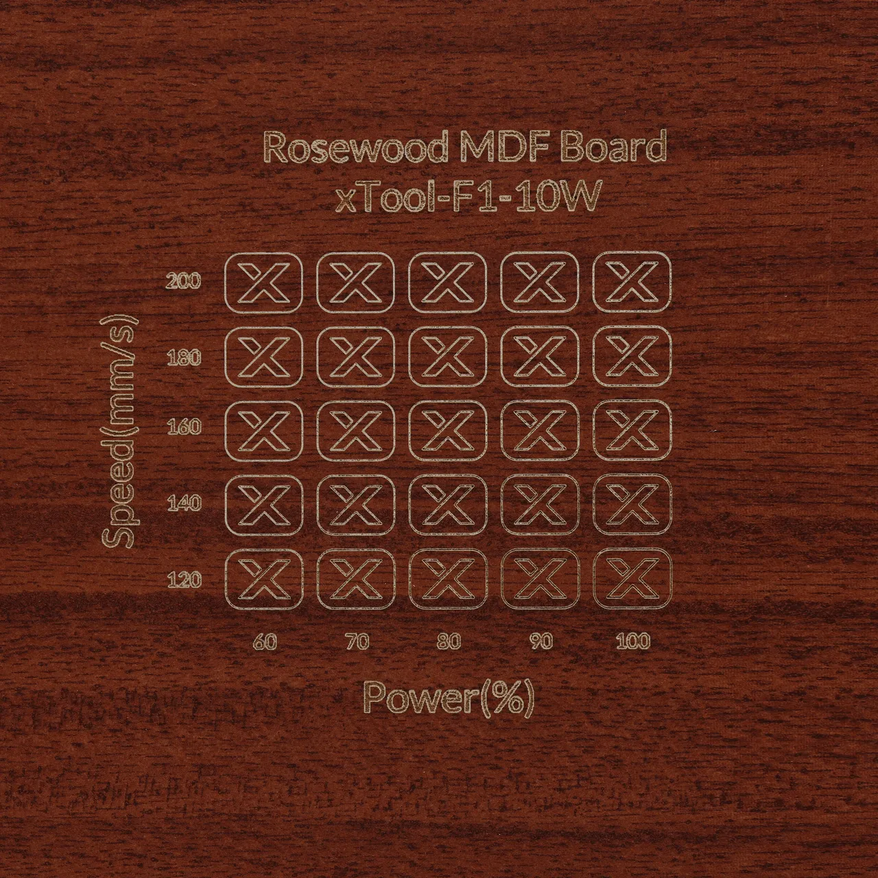 1/8"(3mm) Faux Rosewood MDF Board test grid