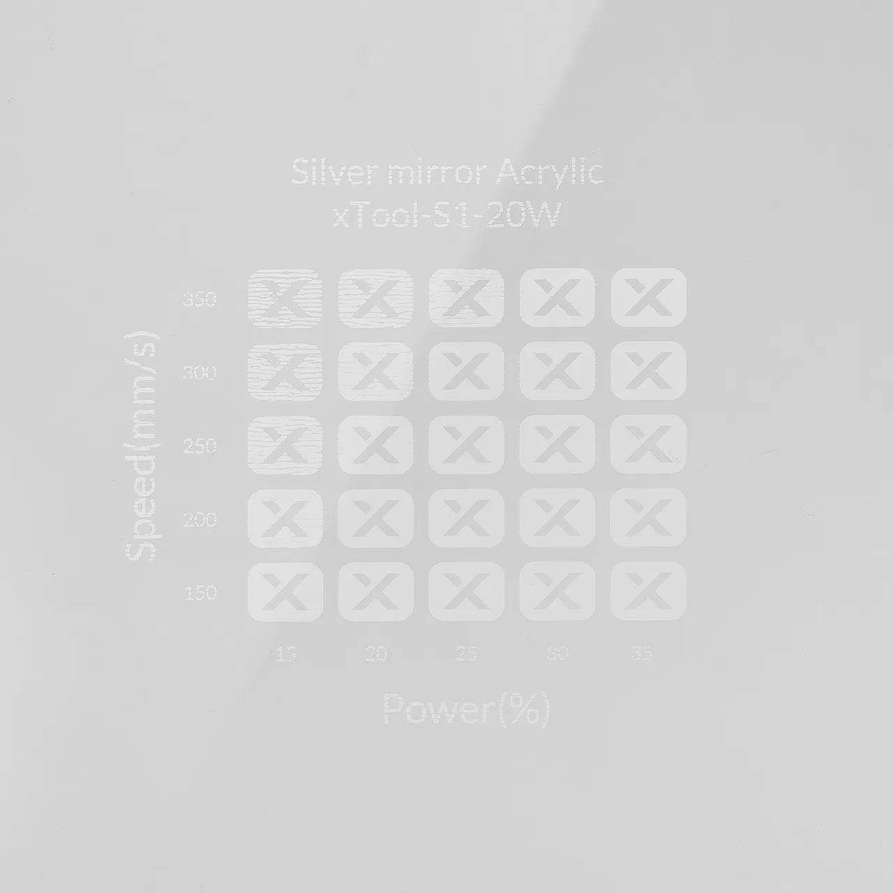 1/8"(3mm) Silver Mirror Acrylic test grid