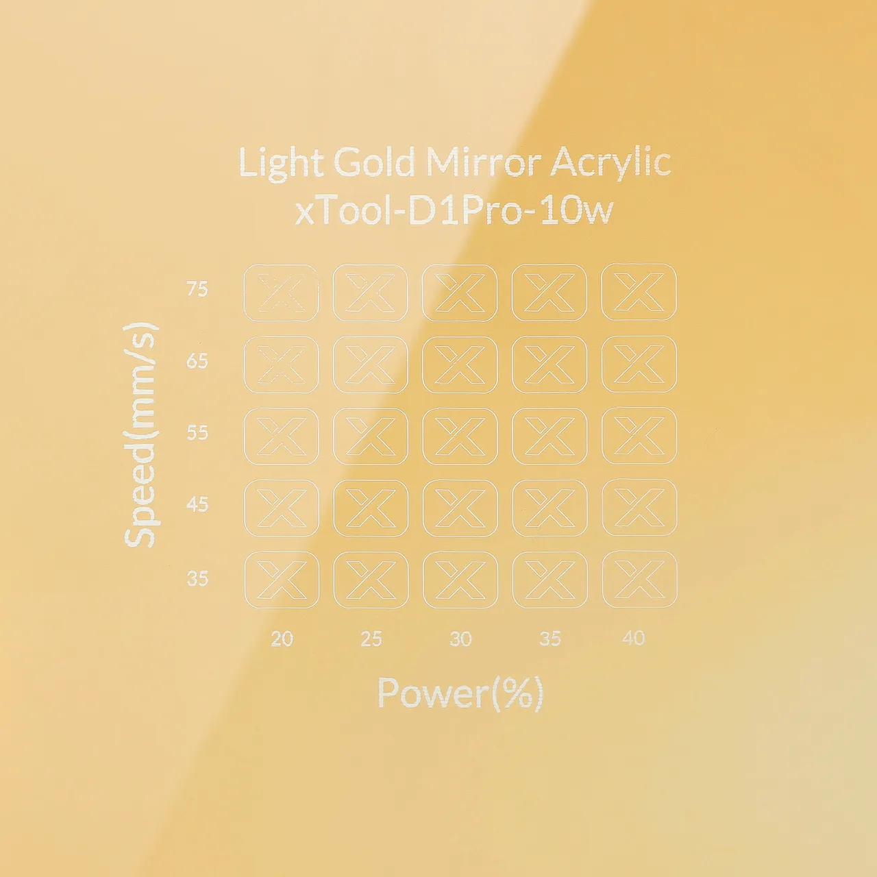 1/8"(3mm) Light Gold Acrylic test grid