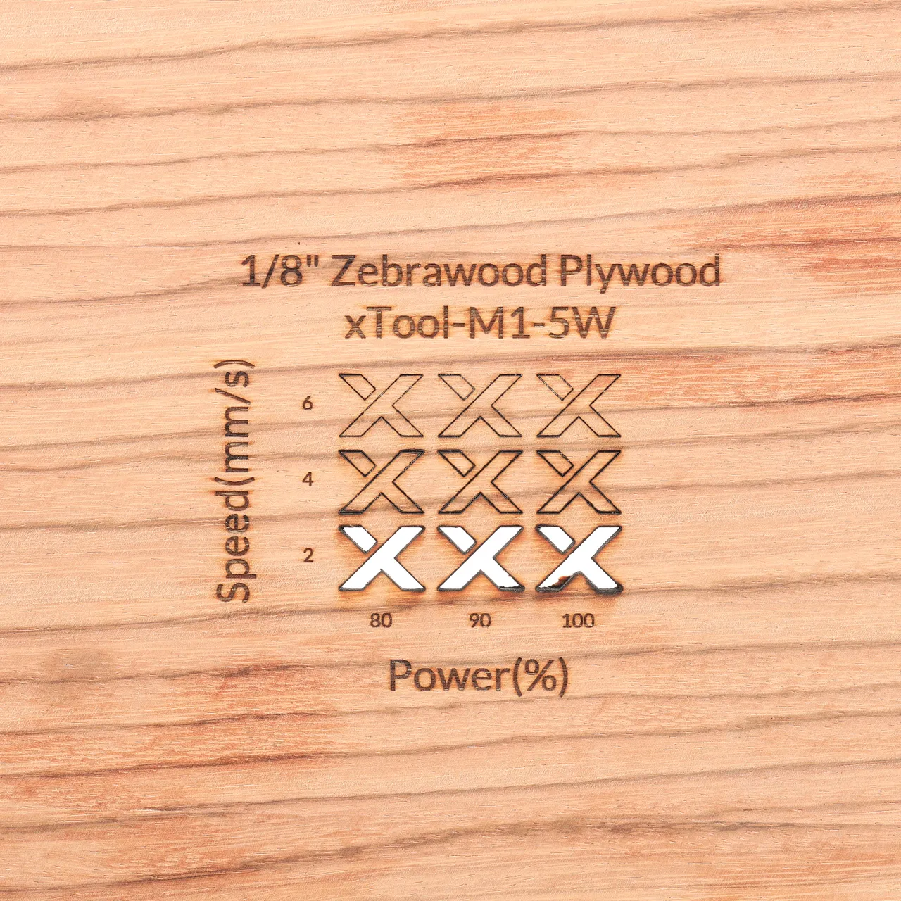 1/8"(3mm) Zebrawood Plywood test grid