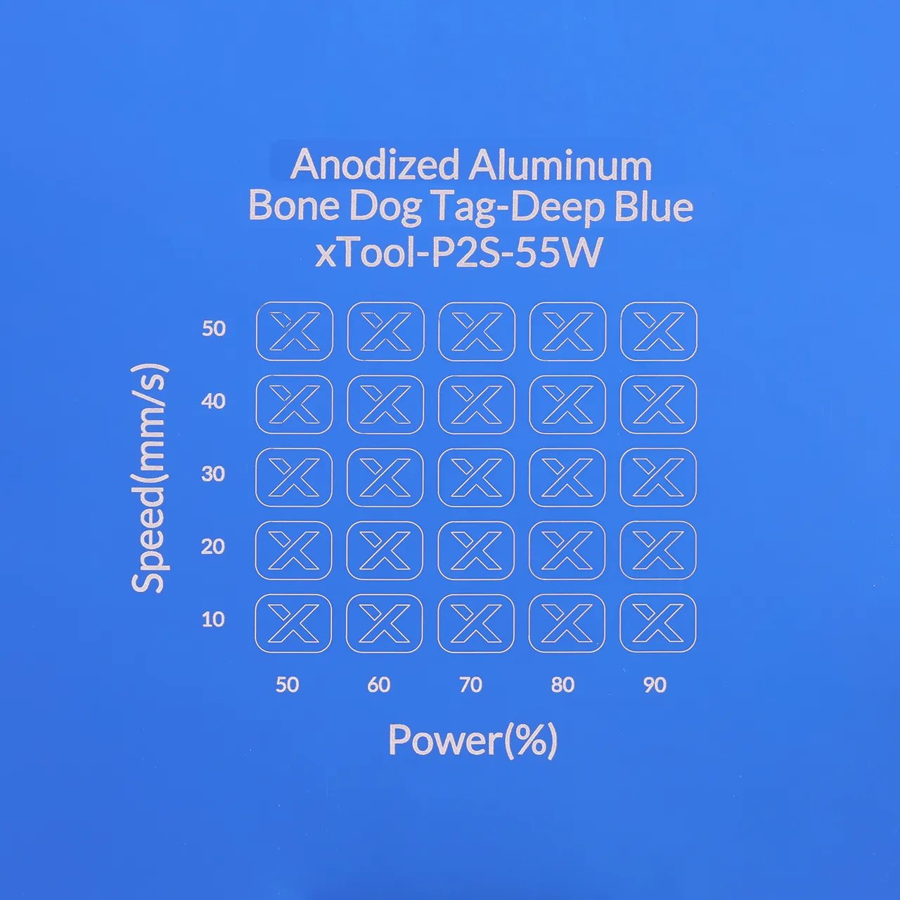 3/64"(1mm) Deep Blue Anodized Aluminum test grid