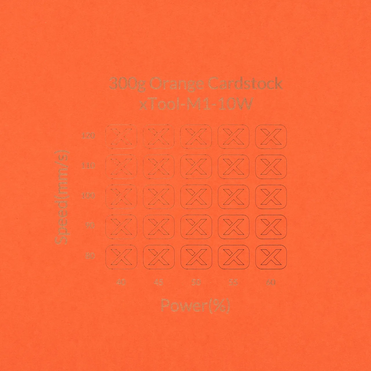 Orange Cardstock-9oz(300g) test grid