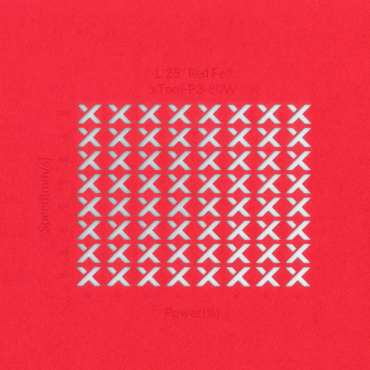 3/64"(1mm) Red Felt test grid