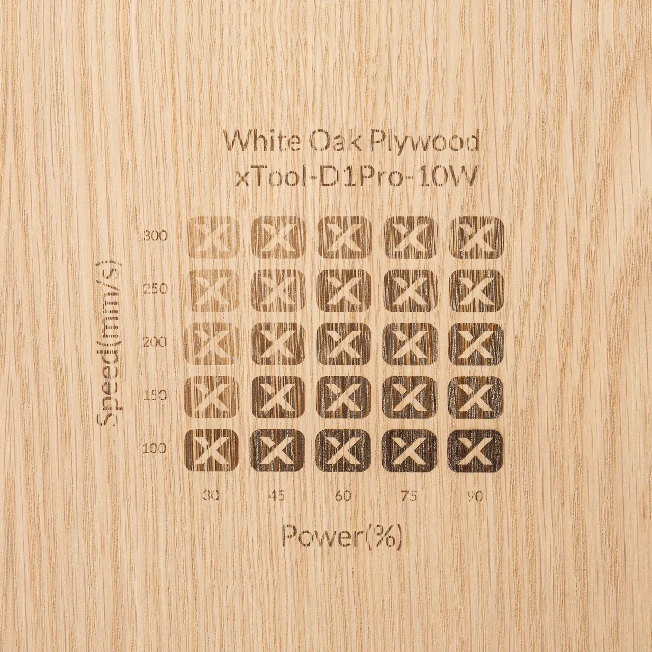 1/4"(6mm) White oak plywood test grid