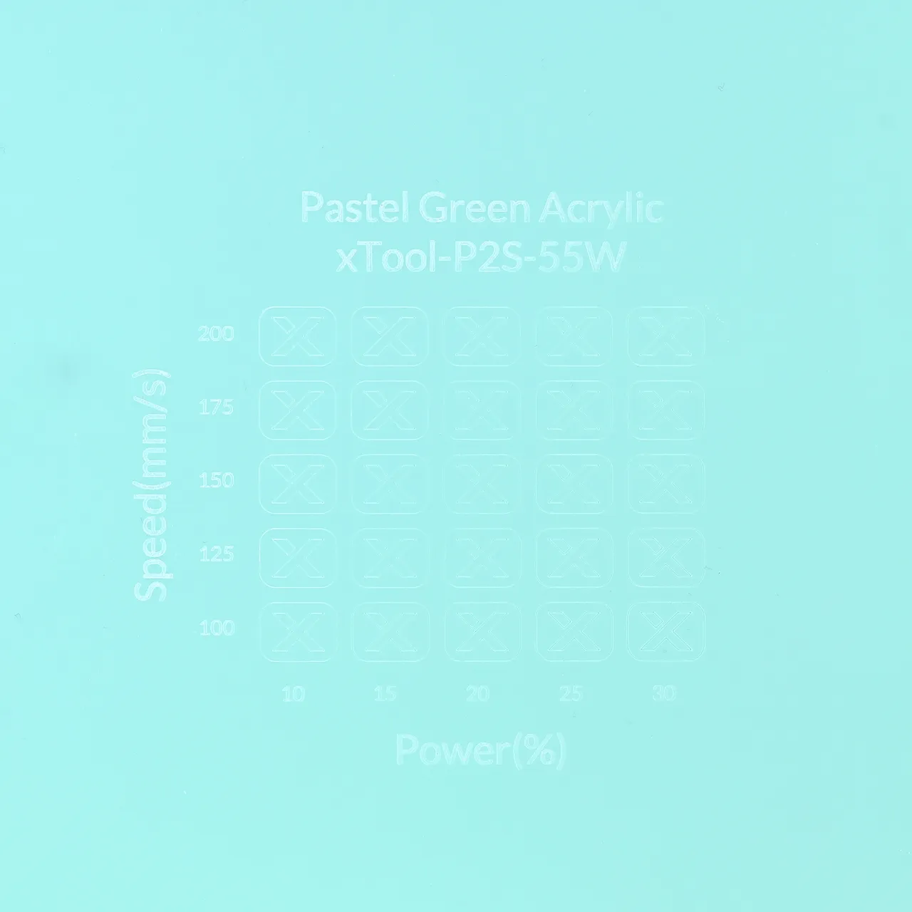 1/8"(3mm) Pastel Green Acrylic test grid