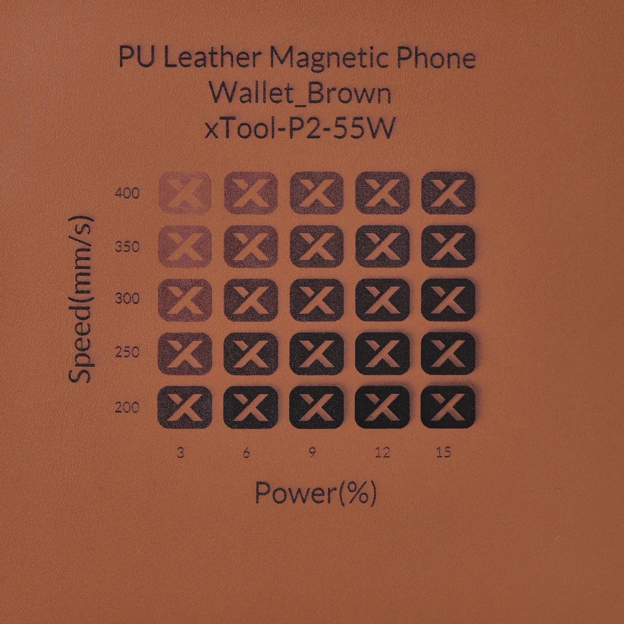 Brown PU Leather test grid