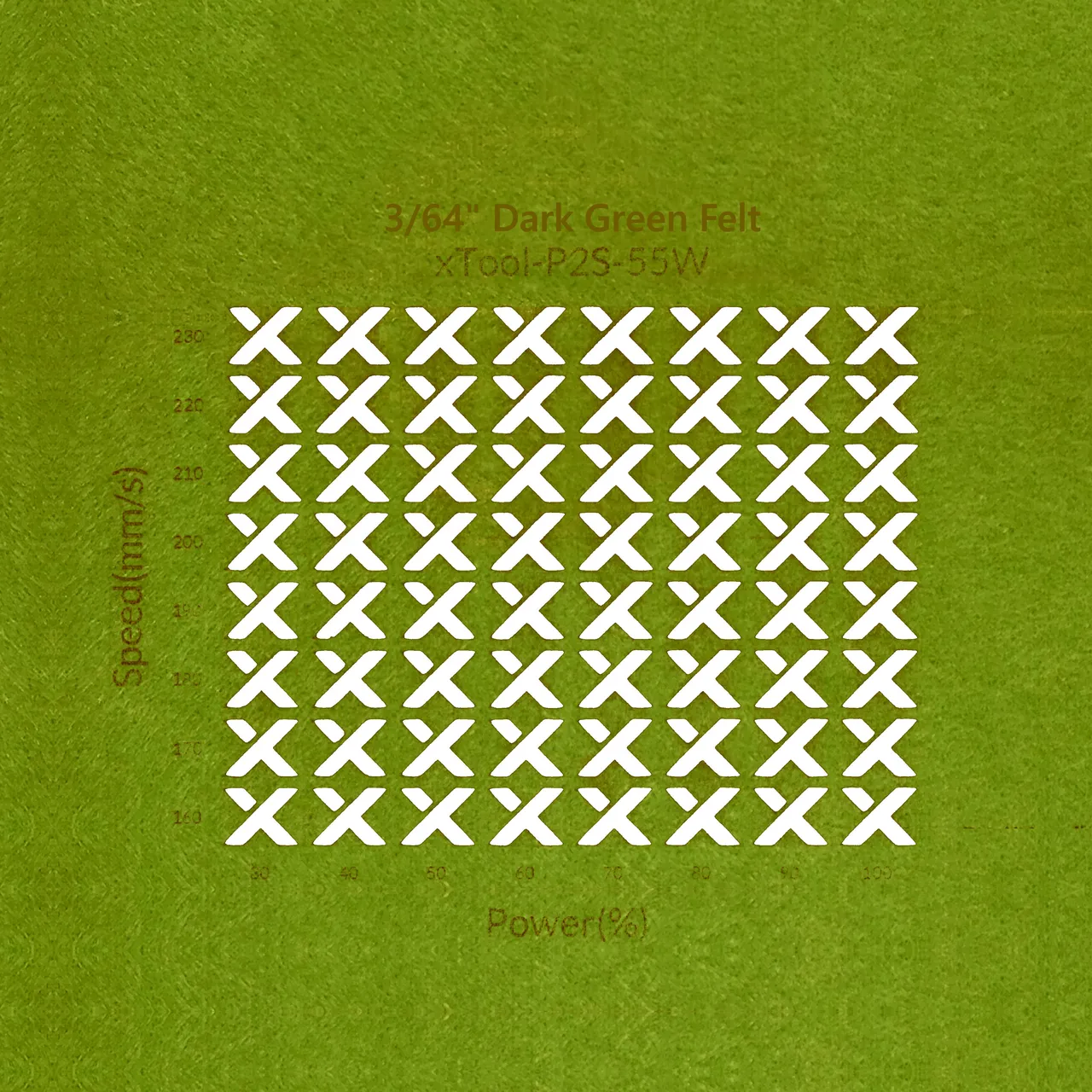3/64"(1mm) Dark Green Felt test grid