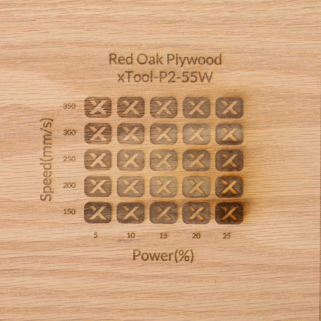1/8"(3mm) Red Oak Plywood test grid